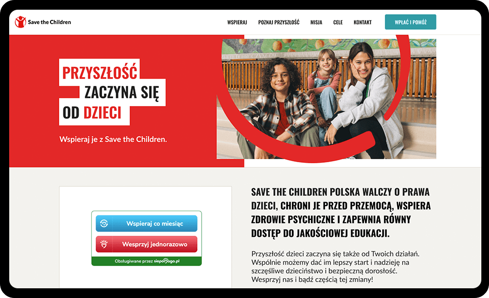Zrzut strony Save the Children Polska